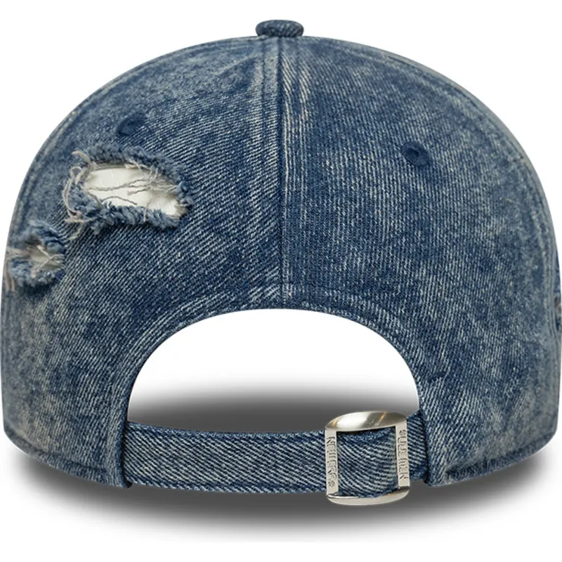 new-era-curved-brim-9forty-acid-wash-denim-los-angeles-dodgers-mlb-blue-adjustable-cap