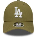 new-era-curved-brim-9forty-m-crown-linen-los-angeles-dodgers-mlb-green-snapback-cap