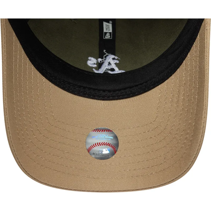 new-era-curved-brim-9twenty-mini-washed-contrast-oakland-athletics-mlb-green-and-brown-adjustable-cap