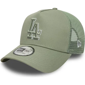 New Era Green Logo A Frame Outline Los Angeles Dodgers MLB Green Trucker Hat