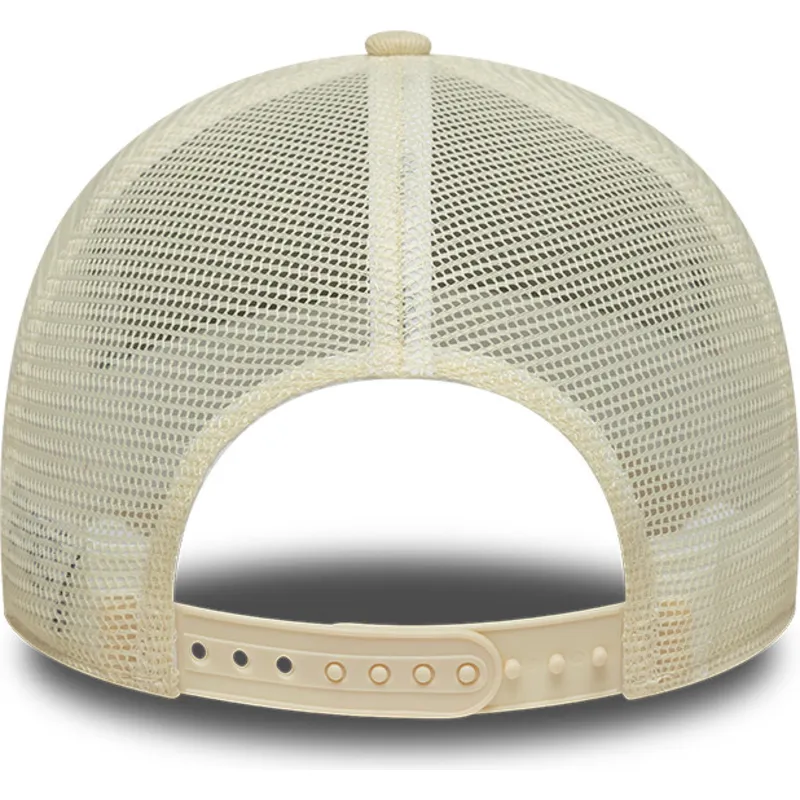 new-era-a-frame-denim-leather-patch-beige-trucker-hat