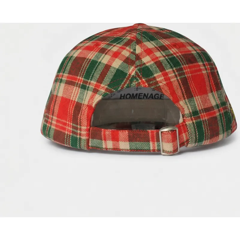 homenage-curved-brim-plaid-resort-sport-the-90s-multicolor-adjustable-cap