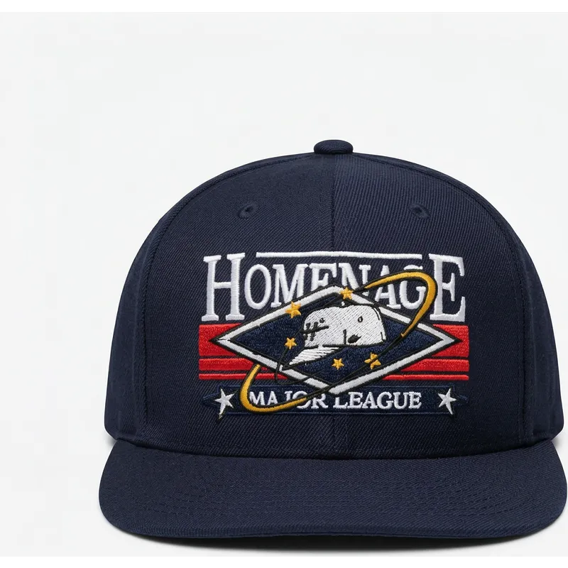 homenage-flat-brim-game-sport-the-snap-navy-blue-snapback-cap