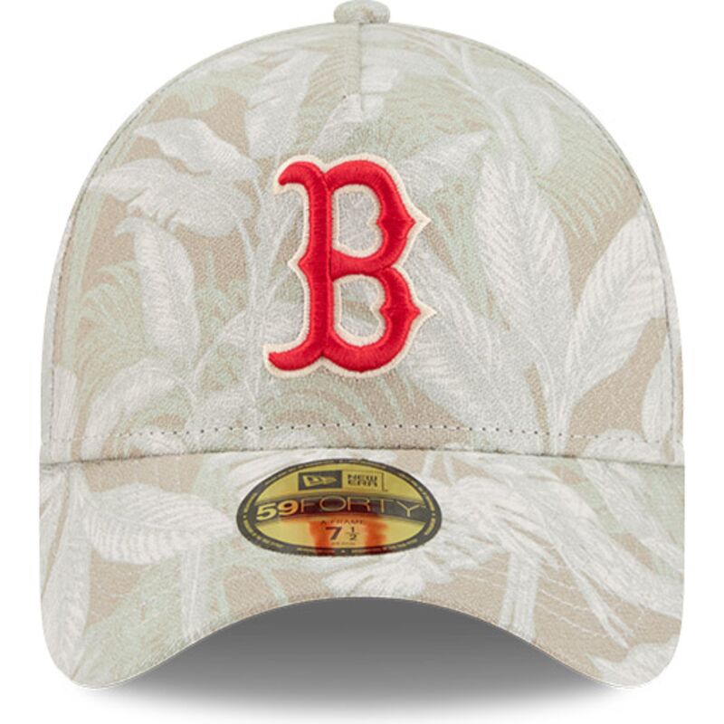 new-era-curved-brim-59forty-a-frame-leafy-palm-boston-red-sox-mlb-beige-fitted-cap