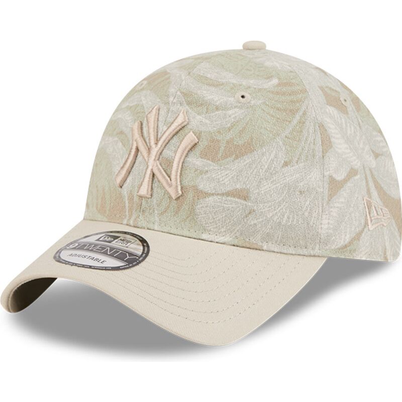 new-era-curved-brim-9twenty-leafy-palm-new-york-yankees-mlb-beige-adjustable-cap