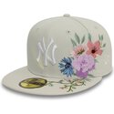 new-era-flat-brim-59fifty-floral-new-york-yankees-mlb-beige-fitted-cap