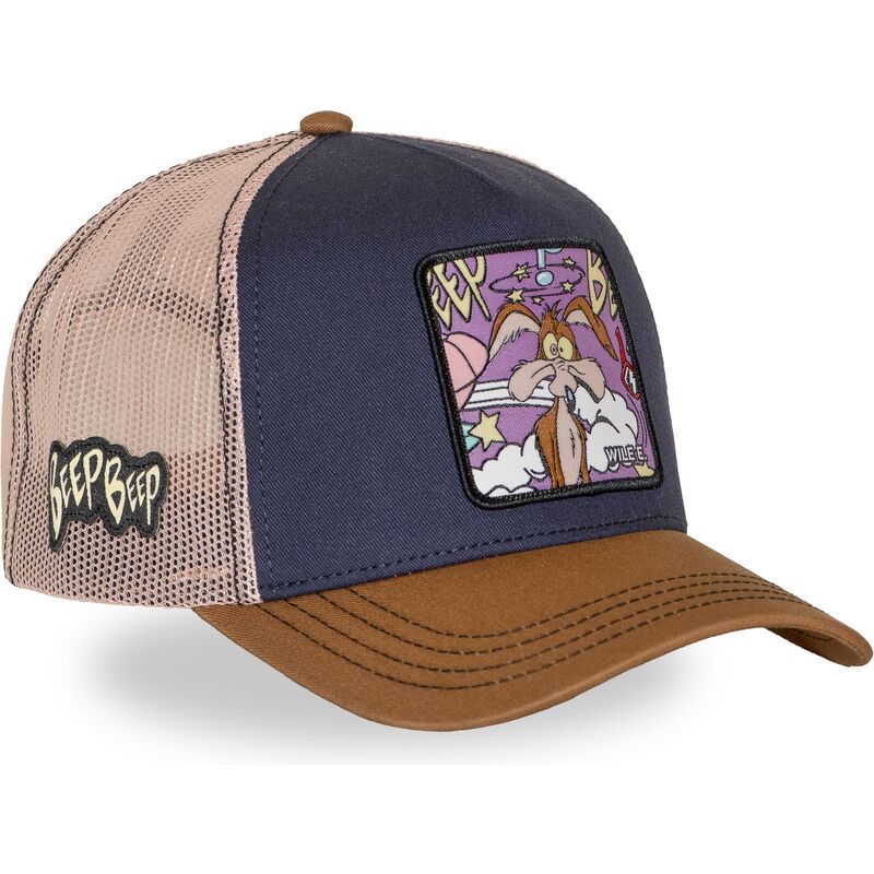 capslab-wile-e-coyote-loo13-wilb-looney-tunes-navy-blue-and-brown-trucker-hat capslab-wile-e-coyote-loo13-wilb-looney-tunes-navy-blue-and-brown-trucker-hat