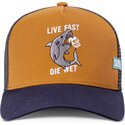 coastal-shark-die-wet-hft-brown-and-navy-blue-trucker-hat