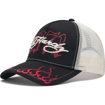 Ed Hardy 1971 Black, Beige and Red Trucker Hat