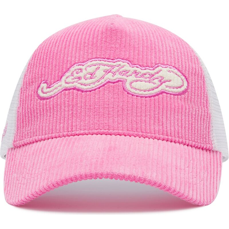 ed-hardy-embroidery-applique-cord-pink-and-white-trucker-hat ed-hardy-embroidery-applique-cord-pink-and-white-trucker-hat