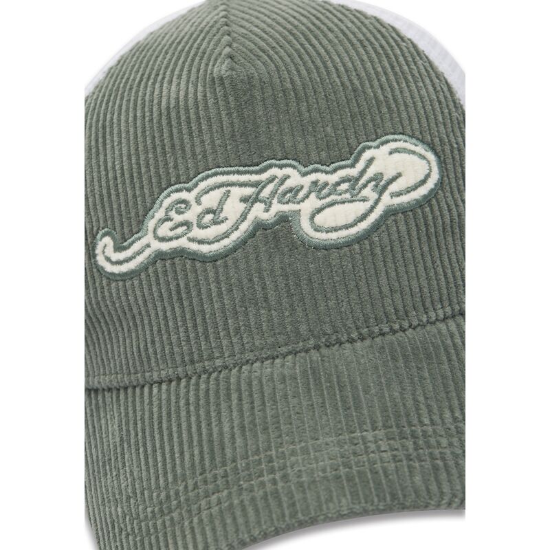 ed-hardy-embroidery-applique-cord-green-and-white-trucker-hat