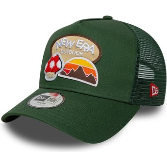 New Era Youth A Frame Outdoor Green Trucker Hat
