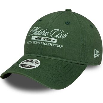 New Era Curved Brim Women 9TWENTY Matcha Club Green Adjustable Cap