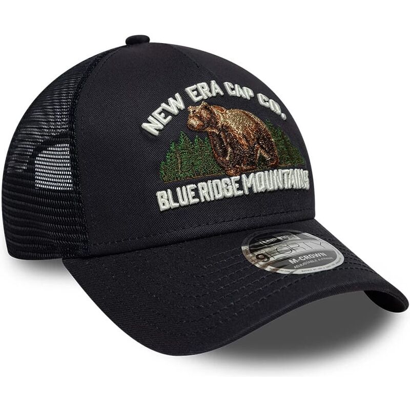 new-era-9forty-m-crown-a-frame-graphic-blue-ridge-mountains-navy-blue-trucker-hat new-era-9forty-m-crown-a-frame-graphic-blue-ridge-mountains-navy-blue-trucker-hat