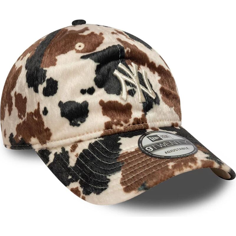 new-era-curved-brim-9twenty-animal-print-new-york-yankees-mlb-brown-adjustable-cap