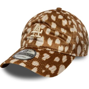 New Era Curved Brim 9TWENTY Animal Print Los Angeles Dodgers MLB Brown Adjustable Cap