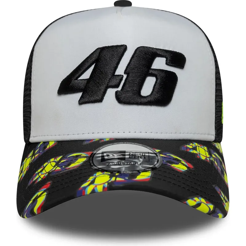 new-era-e-frame-print-visor-valentino-rossi-vr46-motogp-black-and-white-trucker-hat new-era-e-frame-print-visor-valentino-rossi-vr46-motogp-black-and-white-trucker-hat