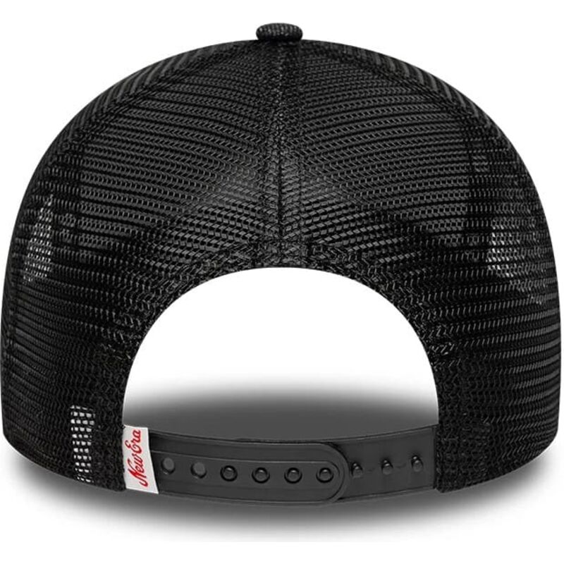 new-era-black-logo-a-frame-patch-denim-black-trucker-hat new-era-black-logo-a-frame-patch-denim-black-trucker-hat