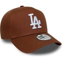 new-era-curved-brim-e-frame-league-essential-los-angeles-dodgers-mlb-brown-snapback-cap