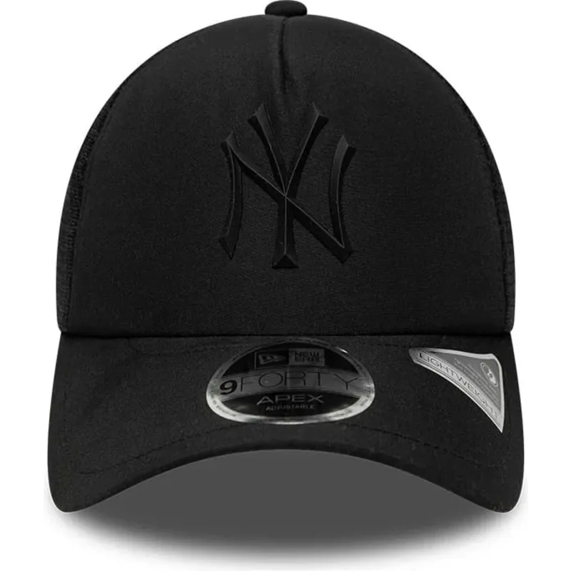 new-era-black-logo-9forty-apex-sporty-new-york-yankees-mlb-black-trucker-hat new-era-black-logo-9forty-apex-sporty-new-york-yankees-mlb-black-trucker-hat