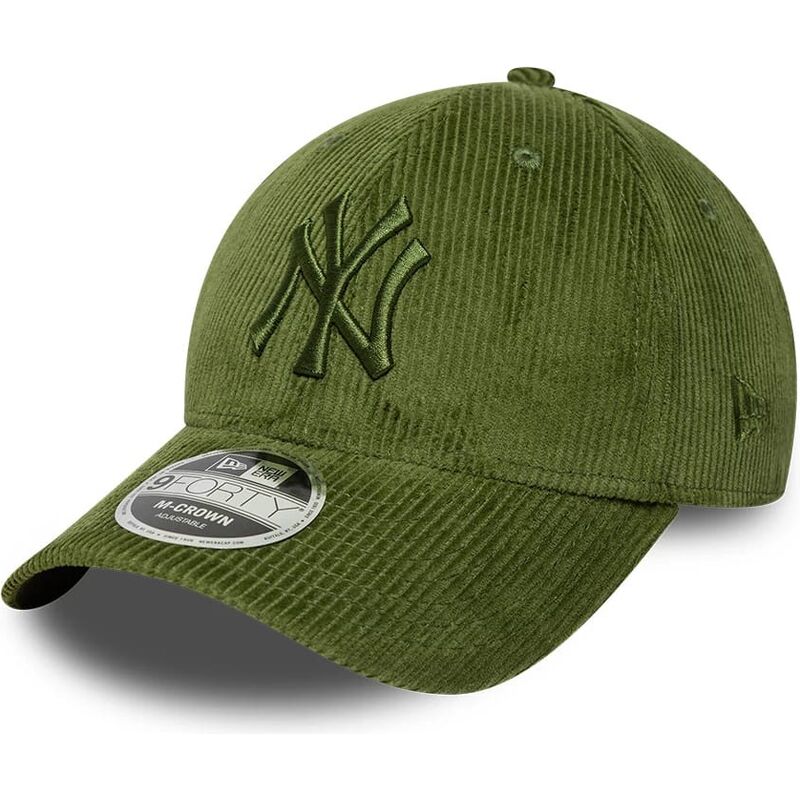 new-era-curved-brim-green-logo-9forty-m-crown-cord-new-york-yankees-mlb-light-green-adjustable-cap