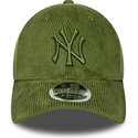 new-era-curved-brim-green-logo-9forty-m-crown-cord-new-york-yankees-mlb-light-green-adjustable-cap