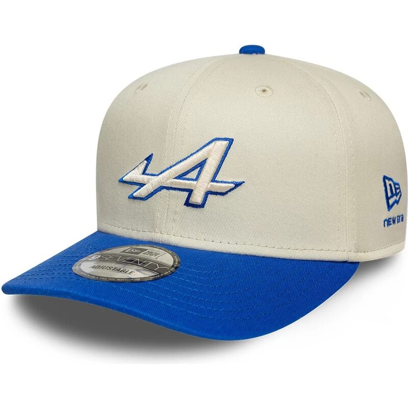 new-era-curved-brim-9seventy-stretch-snap-contrast-visor-alpine-f1-team-formula-1-beige-and-blue-snapback-cap new-era-curved-brim-9seventy-stretch-snap-contrast-visor-alpine-f1-team-formula-1-beige-and-blue-snapback-cap