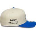 new-era-curved-brim-9seventy-stretch-snap-contrast-visor-alpine-f1-team-formula-1-beige-and-blue-snapback-cap