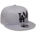 new-era-flat-brim-black-logo-9fifty-outdoor-icon-los-angeles-dodgers-mlb-grey-snapback-cap