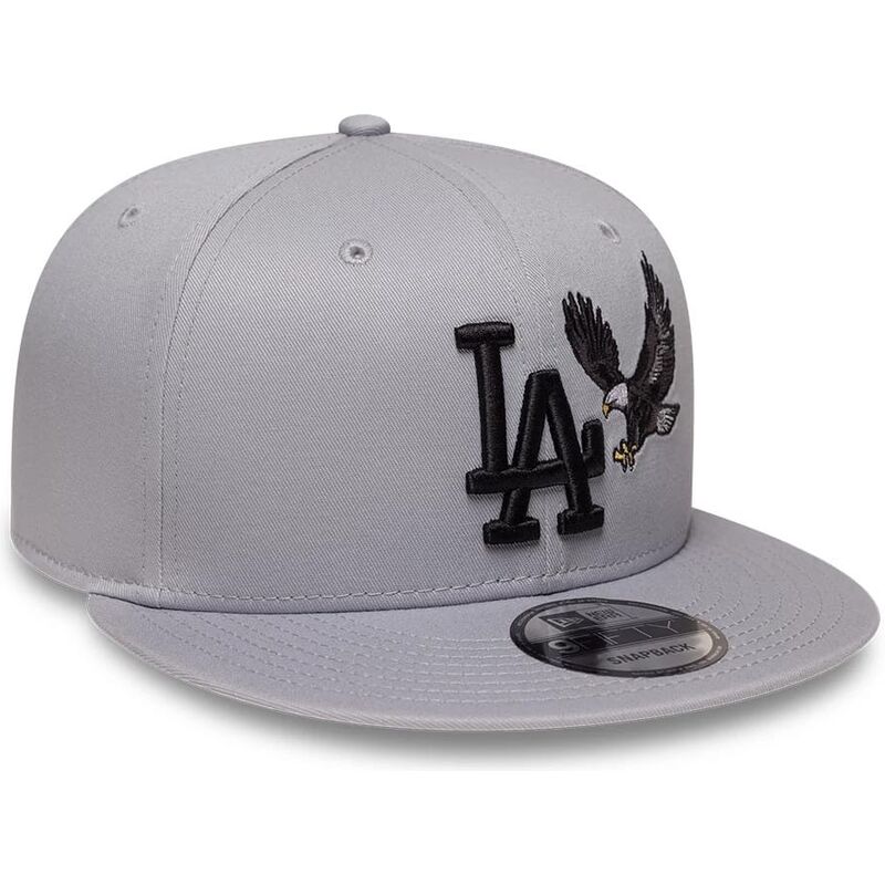 new-era-flat-brim-black-logo-9fifty-outdoor-icon-los-angeles-dodgers-mlb-grey-snapback-cap