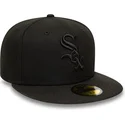 new-era-flat-brim-black-logo-59fifty-chicago-white-sox-mlb-black-fitted-cap
