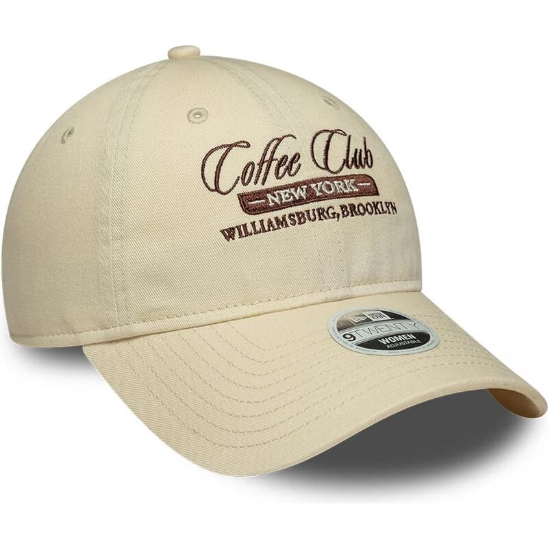 new-era-curved-brim-women-9twenty-coffee-club-beige-adjustable-cap