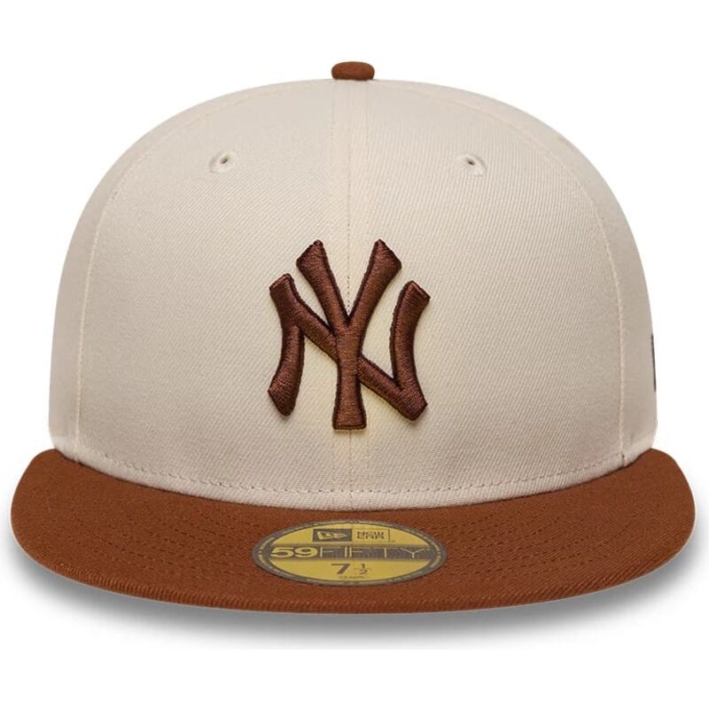 new-era-flat-brim-brown-logo-59fifty-league-essential-new-york-yankees-mlb-brown-and-beige-fitted-cap new-era-flat-brim-brown-logo-59fifty-league-essential-new-york-yankees-mlb-brown-and-beige-fitted-cap