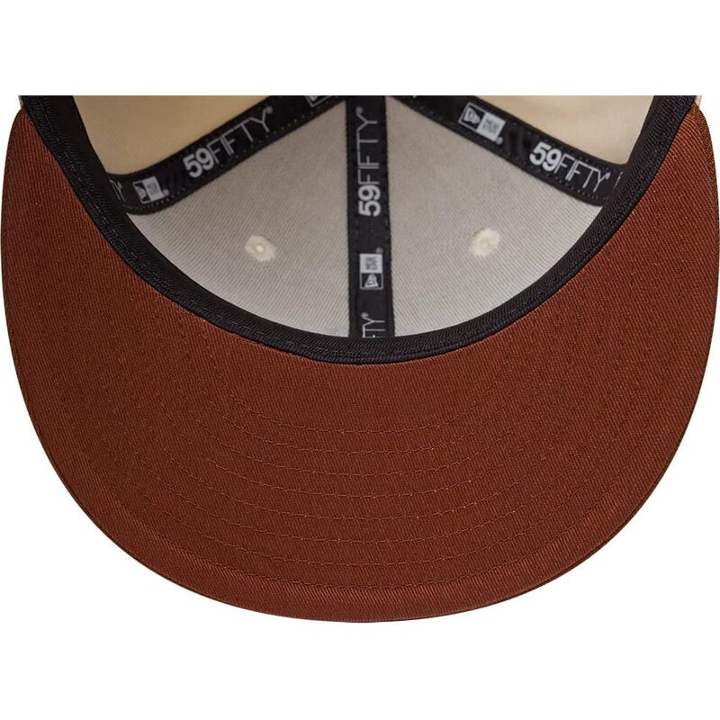 new-era-flat-brim-brown-logo-59fifty-league-essential-new-york-yankees-mlb-brown-and-beige-fitted-cap new-era-flat-brim-brown-logo-59fifty-league-essential-new-york-yankees-mlb-brown-and-beige-fitted-cap