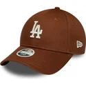 new-era-curved-brim-women-9forty-league-essential-midi-los-angeles-dodgers-mlb-brown-adjustable-cap