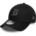 new-era-curved-brim-grey-logo-9forty-league-essential-detroit-tigers-mlb-black-adjustable-cap