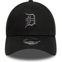 new-era-curved-brim-grey-logo-9forty-league-essential-detroit-tigers-mlb-black-adjustable-cap