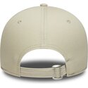 new-era-curved-brim-dark-green-logo-9forty-league-essential-new-york-yankees-mlb-beige-adjustable-cap