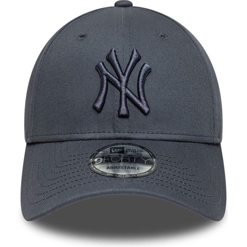 new-era-curved-brim-dark-grey-logo-9forty-league-essential-new-york-yankees-mlb-dark-grey-adjustable-cap