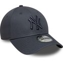 new-era-curved-brim-dark-grey-logo-9forty-league-essential-new-york-yankees-mlb-dark-grey-adjustable-cap
