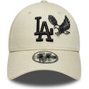 new-era-curved-brim-black-logo-9forty-outdoor-icon-los-angeles-dodgers-mlb-beige-adjustable-cap