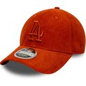 new-era-curved-brim-orange-logo-9forty-m-crown-cord-los-angeles-dodgers-mlb-orange-adjustable-cap