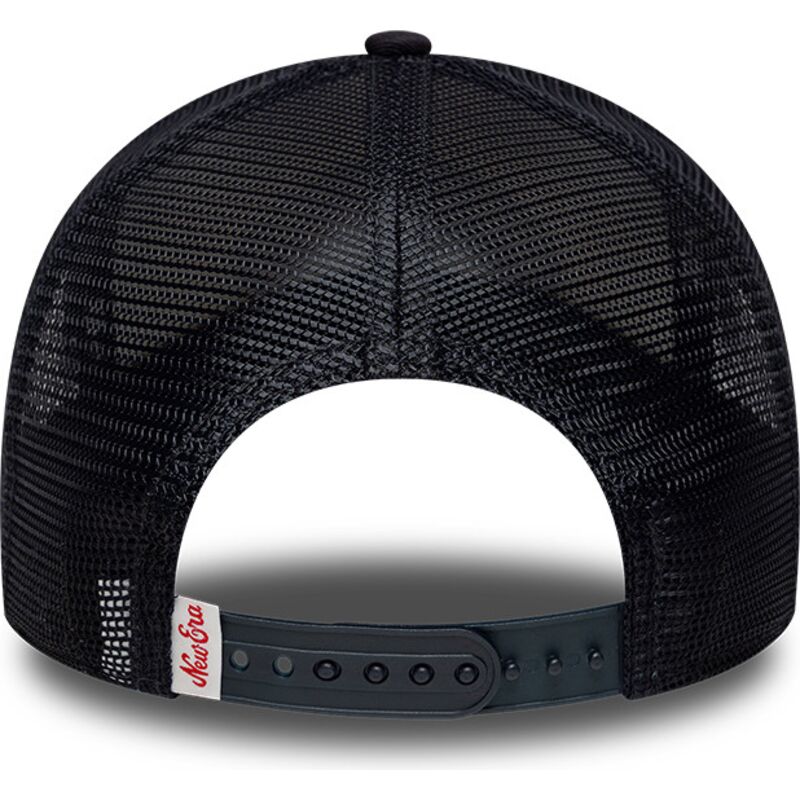 new-era-a-frame-oval-foam-patch-navy-blue-and-beige-trucker-hat new-era-a-frame-oval-foam-patch-navy-blue-and-beige-trucker-hat