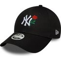 new-era-curved-brim-women-9forty-flower-icon-new-york-yankees-mlb-black-adjustable-cap
