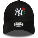 new-era-curved-brim-women-9forty-flower-icon-new-york-yankees-mlb-black-adjustable-cap