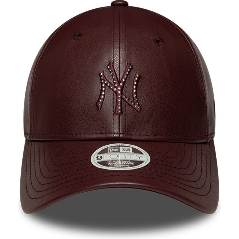 new-era-curved-brim-women-9forty-m-crown-pu-diamante-new-york-yankees-mlb-brown-snapback-cap