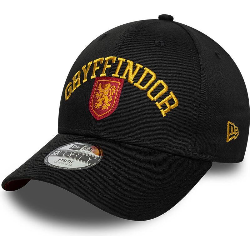 new-era-curved-brim-youth-9forty-wordmark-harry-potter-gryffindor-black-snapback-cap