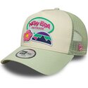 new-era-youth-a-frame-outdoor-green-and-beige-trucker-hat