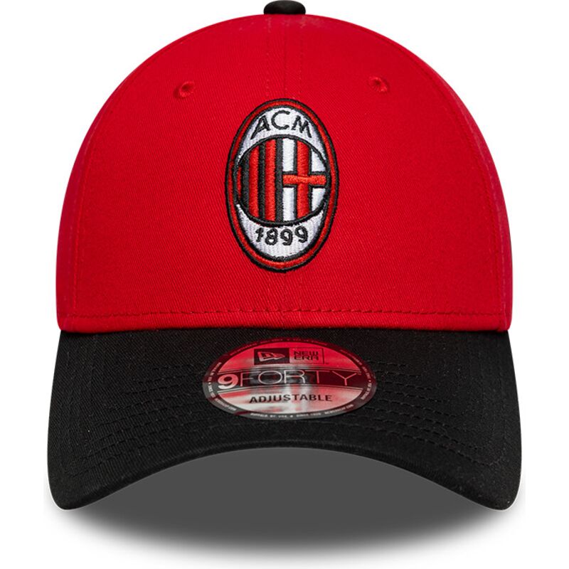 new-era-curved-brim-9forty-contrast-ac-milan-serie-a-red-and-black-adjustable-cap new-era-curved-brim-9forty-contrast-ac-milan-serie-a-red-and-black-adjustable-cap
