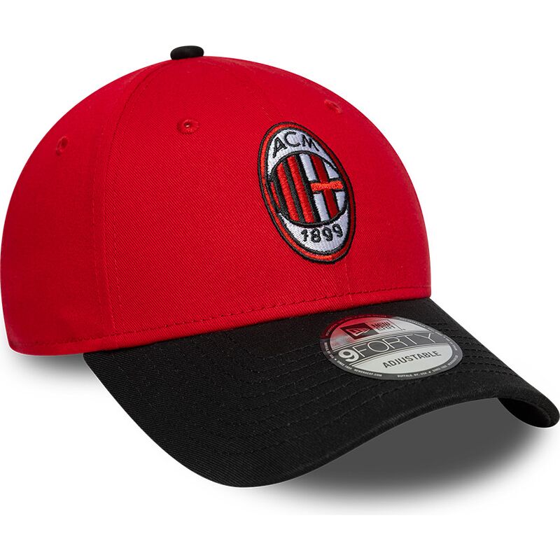 new-era-curved-brim-9forty-contrast-ac-milan-serie-a-red-and-black-adjustable-cap new-era-curved-brim-9forty-contrast-ac-milan-serie-a-red-and-black-adjustable-cap